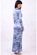 Dress Somethingnew Sndenny Denim Print Maxi Blue Denim